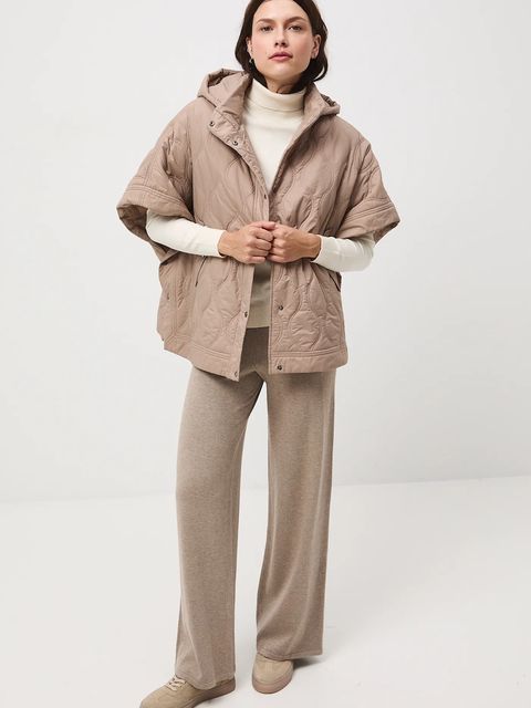 Medicine poncho kolor beżowy przejściowa oversize - zdjęcie produktu nr 1