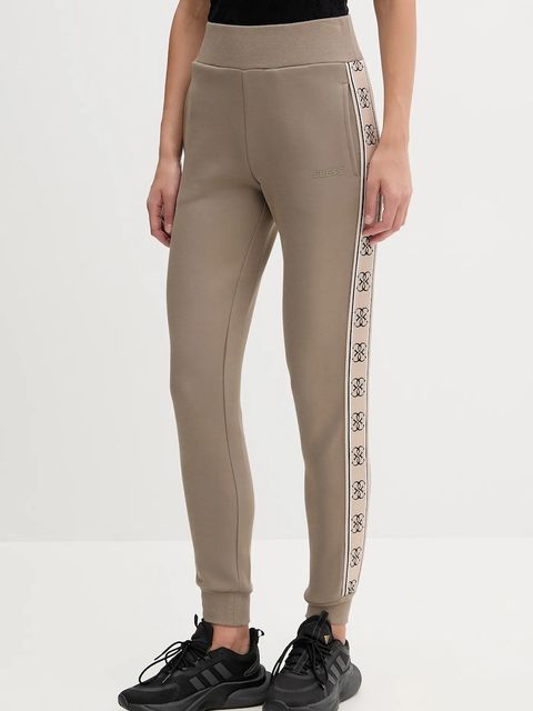 Guess spodnie dresowe BRITNEY kolor beżowy z aplikacją V2YB15 KB3P2 - zdjęcie produktu nr 1