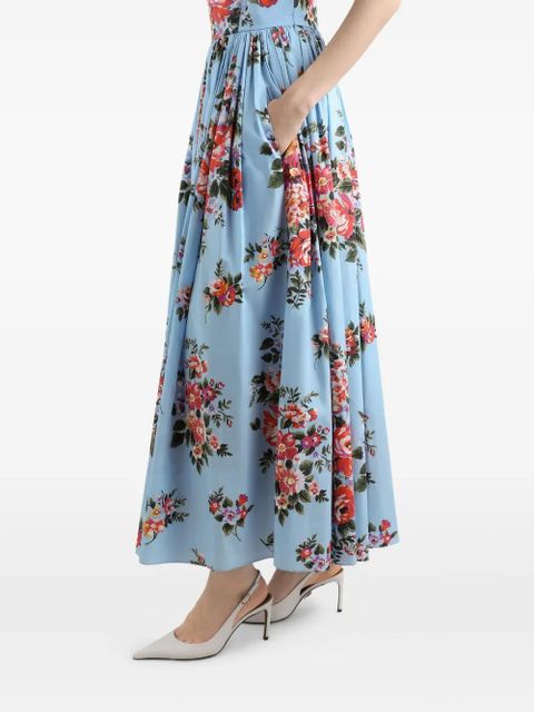 Dolce & Gabbana flower bouquet-print maxi dress - Blue
