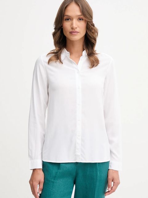 United Colors of Benetton koszula damska kolor biały regular z kołnierzykiem klasycznym 5WPWDQ0B0 - zdjęcie produktu nr 1