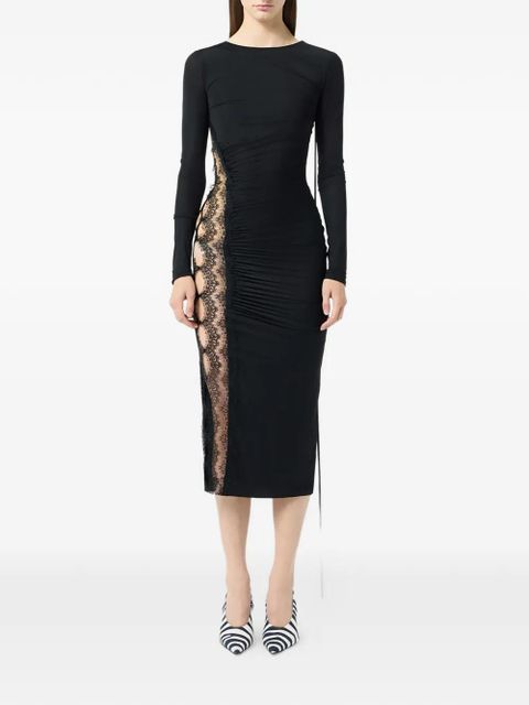 Blumarine lace-insert midi dress - Black
