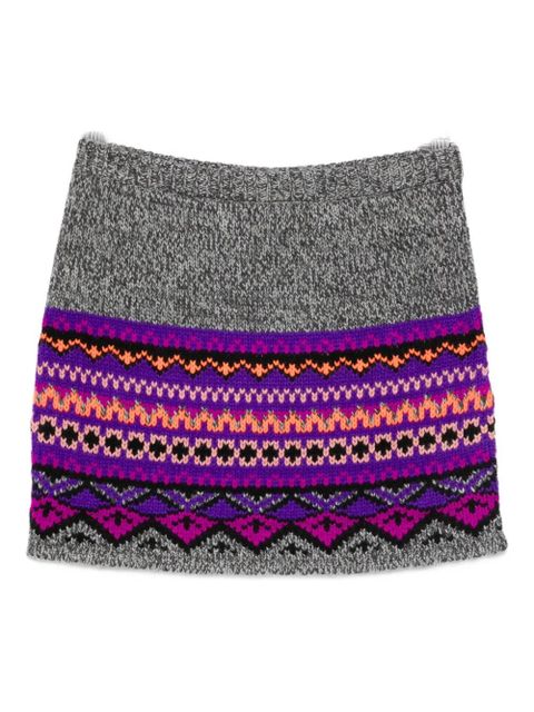 Anna Sui geometric-pattern mini skirt - Grey