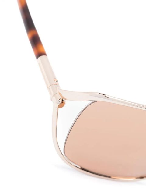TOM FORD Eyewear oversized-frame metal sunglasses - Brown
