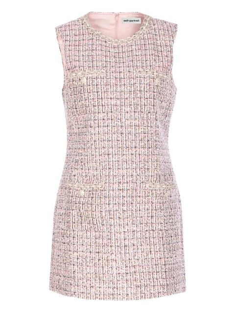 Self-Portrait crystal-embellished dress - Pink
