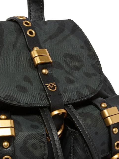 PINKO animal-print buckle backpack - Green
