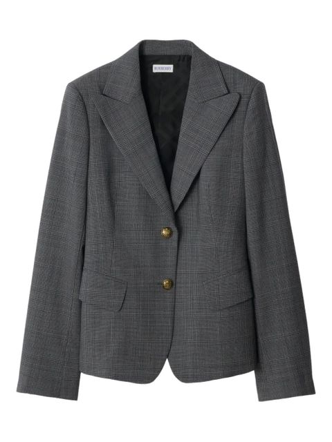 Burberry check single-breasted wool blazer - Grey - zdjęcie produktu nr 1