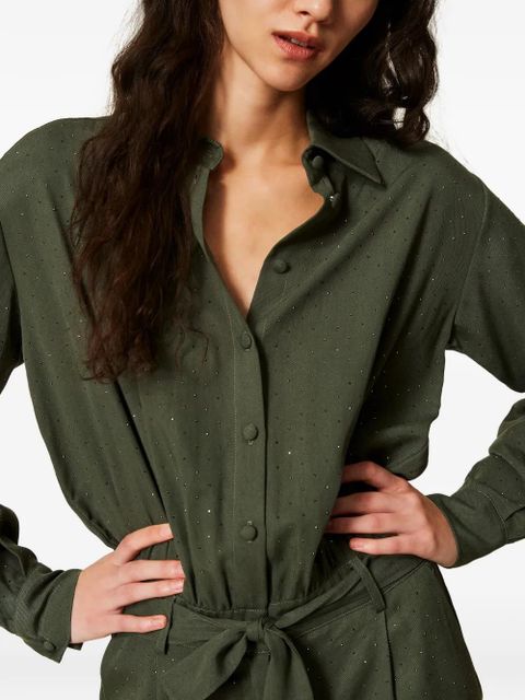 TWINSET stud-embellished twill jumpsuit - Green