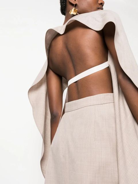 FENDI cut-out draped wool dress - Neutrals - zdjęcie produktu nr 1