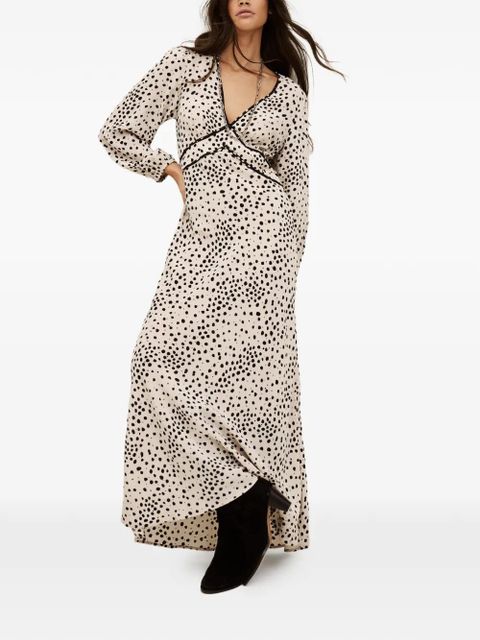 Ba&Sh Derby polka-dot V-neck maxi dress - Neutrals