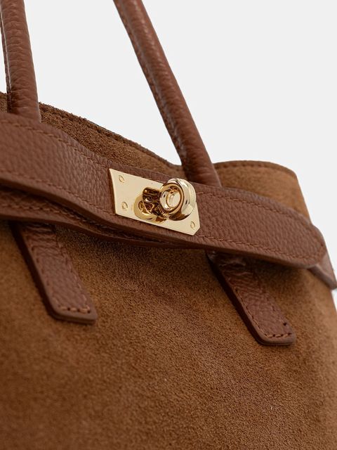 Answear.LAB torebka zamszowa kolor brązowy