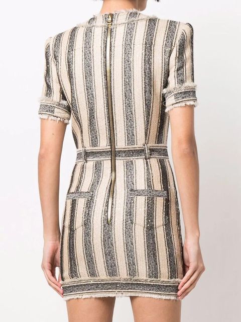 Balmain stiped pique dress - Neutrals