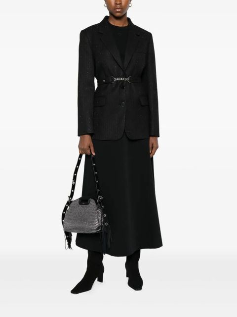 Maje pinstripe belted blazer - Black - zdjęcie produktu nr 2