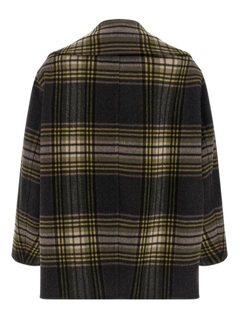 Saint Laurent double-breasted tartan-check coat - Black - zdjęcie produktu nr 2