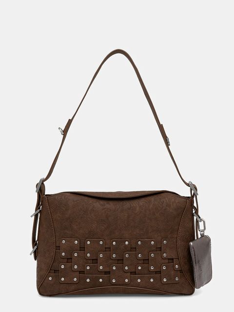 Desigual torebka NEW PATCH 2 CHOCO kolor brązowy 25WAXPBP - zdjęcie produktu nr 1