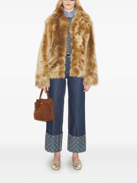 Tory Burch collar shearling jacket - Brown - zdjęcie produktu nr 2