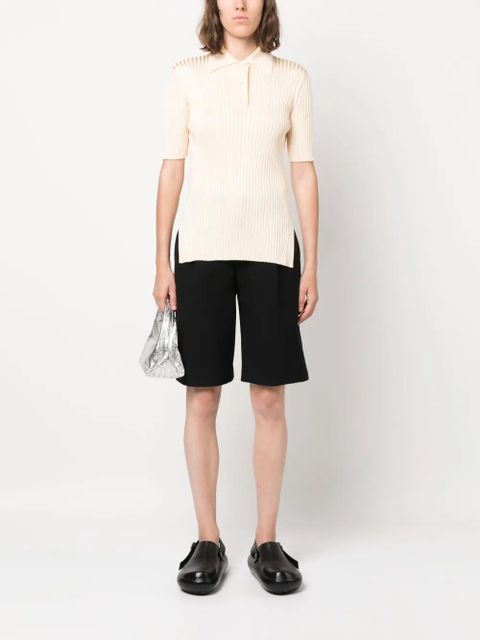 Jil Sander wide-ribbed polo shirt - Neutrals - zdjęcie produktu nr 2