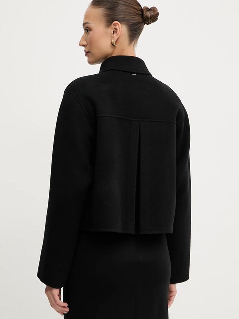 BOSS kurtka wełniana kolor czarny przejściowa 50546091