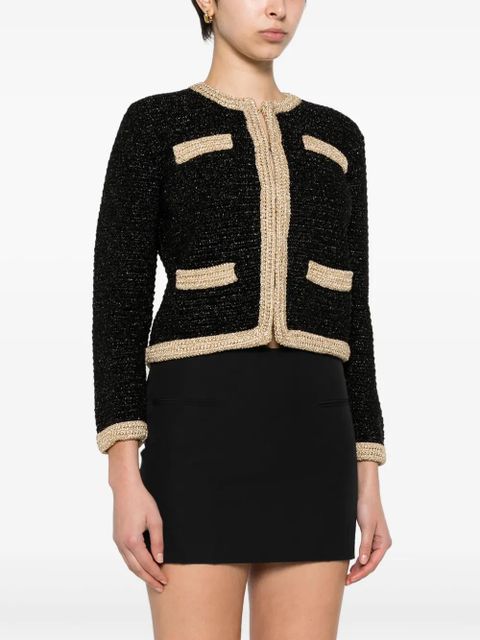 Miu Miu lamé crochet cardigan - Black