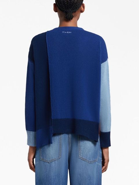 Marni colour-block cashmere cardigan - Blue