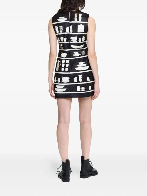 JW Anderson pottery-print mini dress - Black