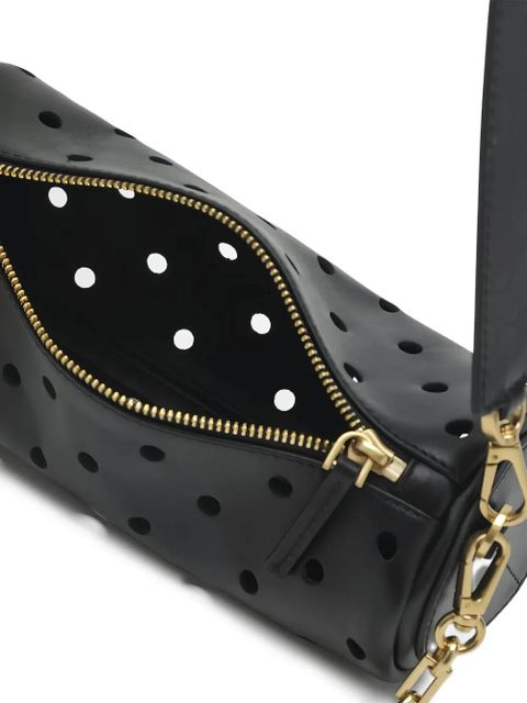 Manu Atelier Mini Cylinder perforated shoulder bag - Black
