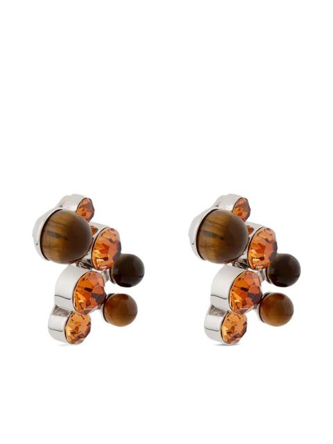 DRIES VAN NOTEN stone pin earrings - Silver