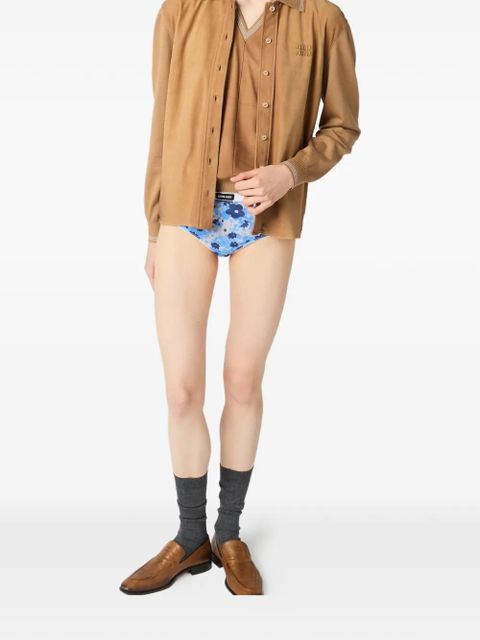 Miu Miu V-neck ribbed-knit vest - Brown