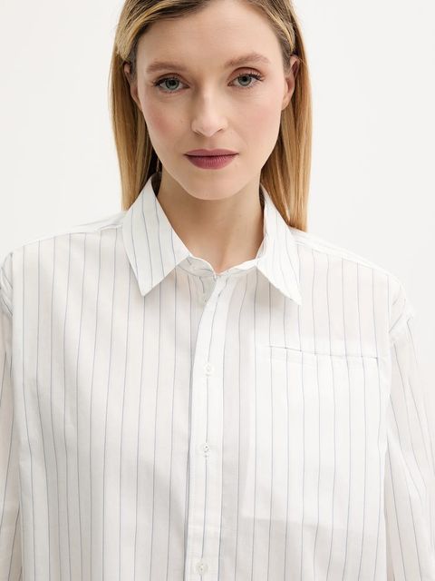 G-Star koszula bawełniana damska kolor biały regular z kołnierzykiem klasycznym D26133-D926