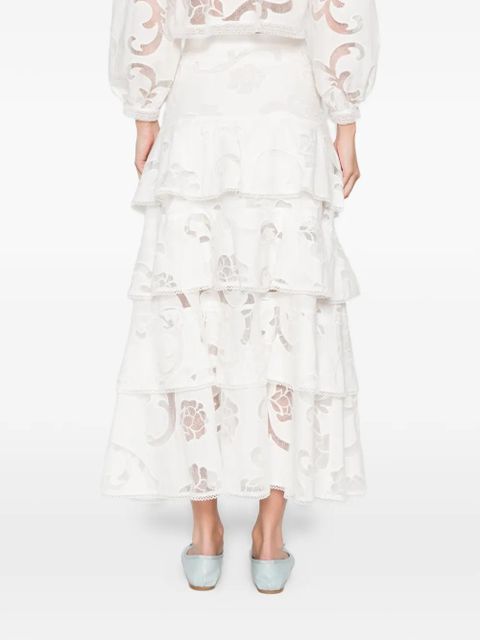SANDRO button A-line midi skirt - White