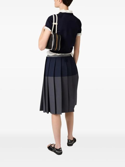 Miu Miu logo-intarsia T-shirt - Blue