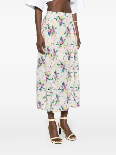 Zadig&Voltaire June floral-print midi skirt - Neutrals