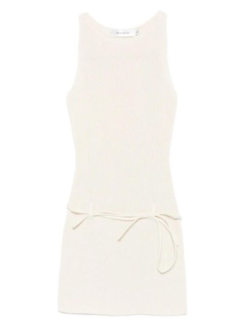 Aya Muse Zeal belted ribbed mini dress - Neutrals - zdjęcie produktu nr 1