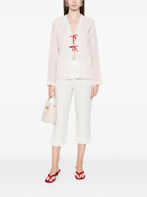 Posse Marlowe lace bows blouse - White