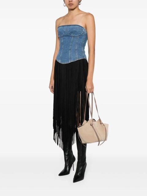 Yuzefi large Mochi suede tote bag - Brown