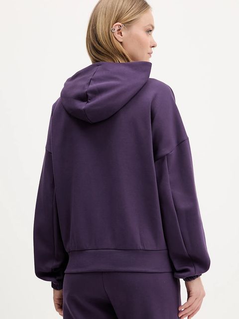 adidas bluza Future Icons damska kolor fioletowy z kapturem z nadrukiem JX0441