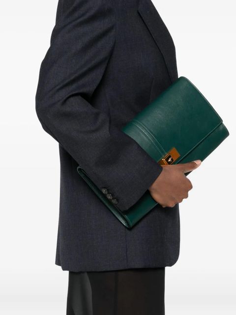 Giuseppe Zanotti Montserrat leather clutch bag - Green