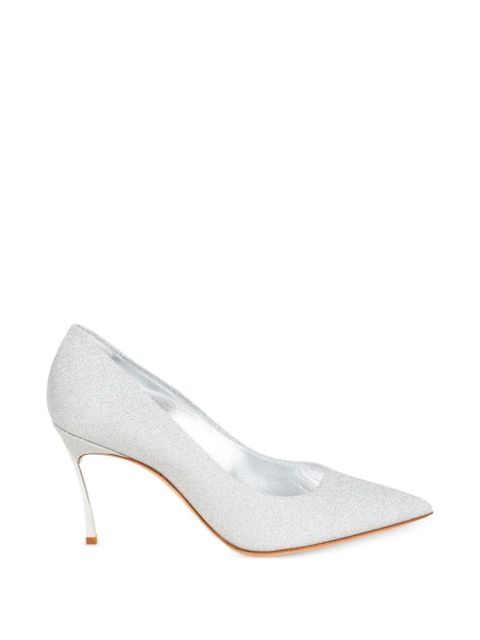 Casadei glitter-effect pointed-toe pumps - Silver - zdjęcie produktu nr 1