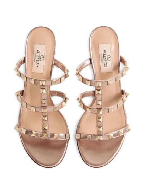 Valentino Garavani 60mm Rockstud laminated sandals - Pink