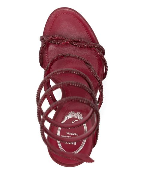 René Caovilla 110mm spiral-embellished knot sandals - Red