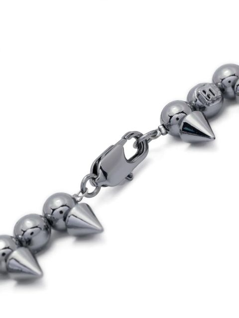 MISBHV embossed-logo spike-detailing necklace - Silver