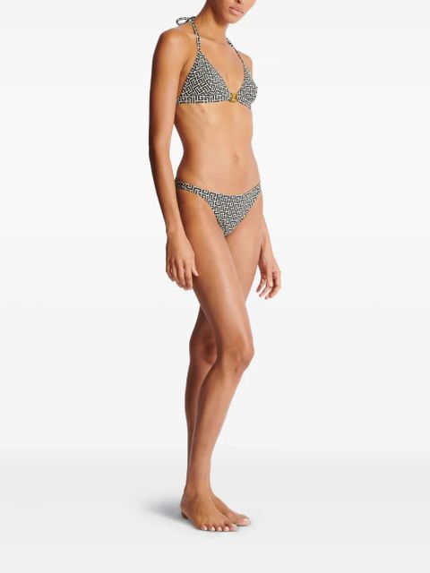 Balmain jacquard-pattern bikini - Black