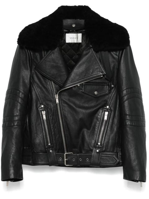 Saint Laurent leather biker jacket - Black - zdjęcie produktu nr 1