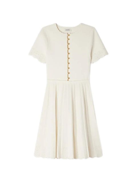 SANDRO buttoned scalloped mini dress - Neutrals - zdjęcie produktu nr 1