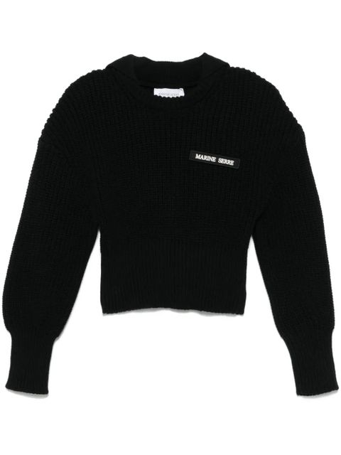 Marine Serre Half Cardigan knit sweater - Black - zdjęcie produktu nr 1