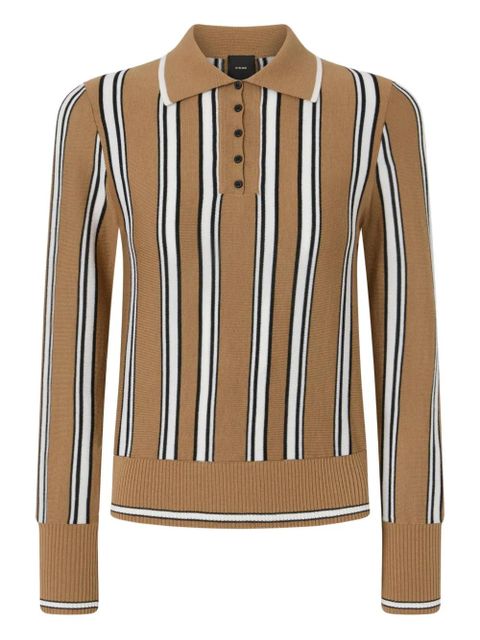 PINKO striped polo-neck cardigan - Brown - zdjęcie produktu nr 1