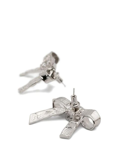 SHUSHU/TONG x YVMIN Foil Ribbon embellished earrings - Silver