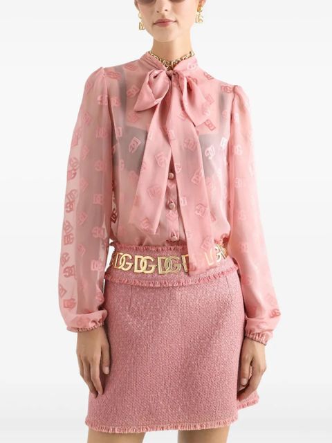 Dolce & Gabbana DNA logo-devoré shirt - Pink
