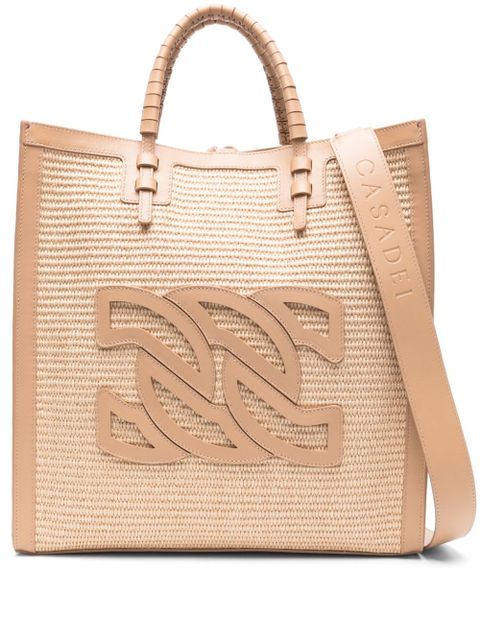 Casadei Beaurivage raffia tote bag - Brown - zdjęcie produktu nr 1