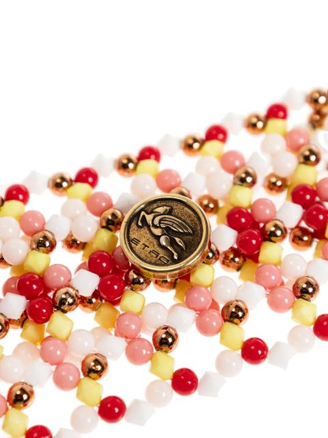 ETRO beaded logo-plaque head band - Red