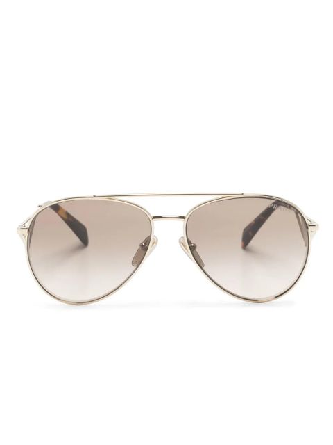 Prada Eyewear enamel-triangle pilot-frame sunglasses - Gold - zdjęcie produktu nr 1